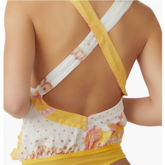 *Free People Intimately Sweet Thing Marigold Combo Bodysuit Size SM NEW - Picture 3 of 7